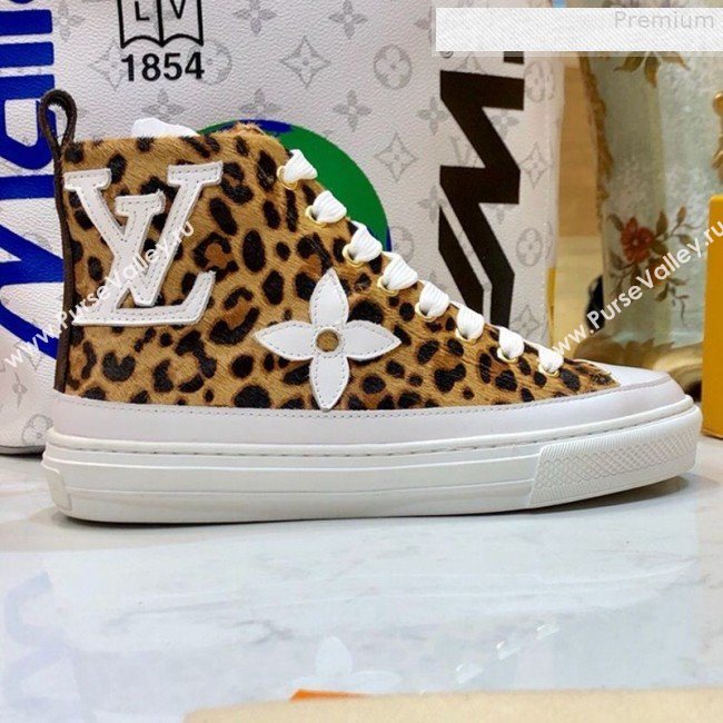 Louis Vuitton Stellar Leopard Print High-top Sneakers 1A5NPO 2019 (For Women and Men) (SIYA-9081210)