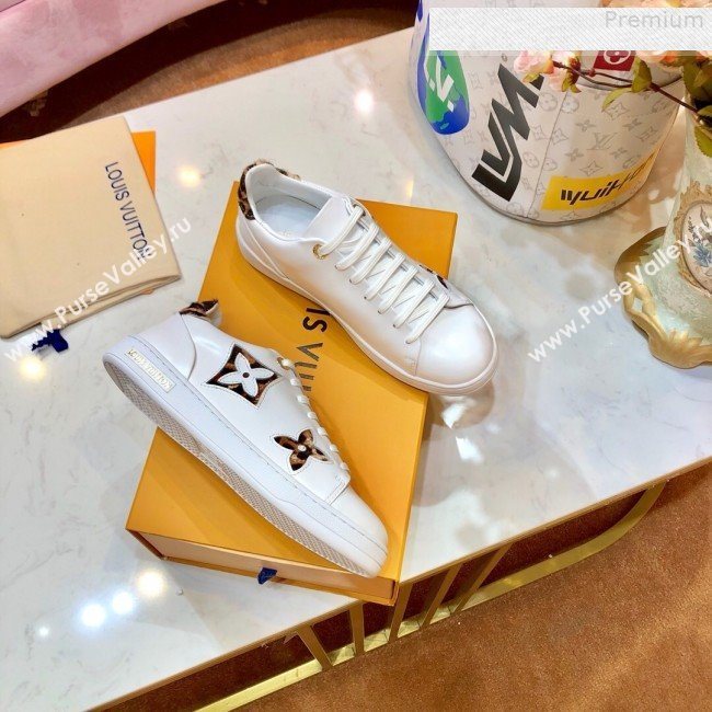 Louis Vuitton Stellar Leopard Print Monogram Flower Sneakers White 1A5NQ4 2019 (For Women and Men) (SIYA-9081213)