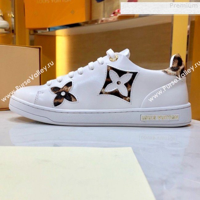 Louis Vuitton Stellar Leopard Print Monogram Flower Sneakers White 1A5NQ4 2019 (For Women and Men) (SIYA-9081213)