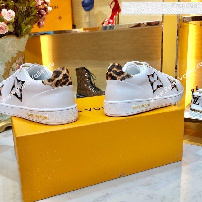 Louis Vuitton Stellar Leopard Print Monogram Flower Sneakers White 1A5NQ4 2019 (For Women and Men) (SIYA-9081213)