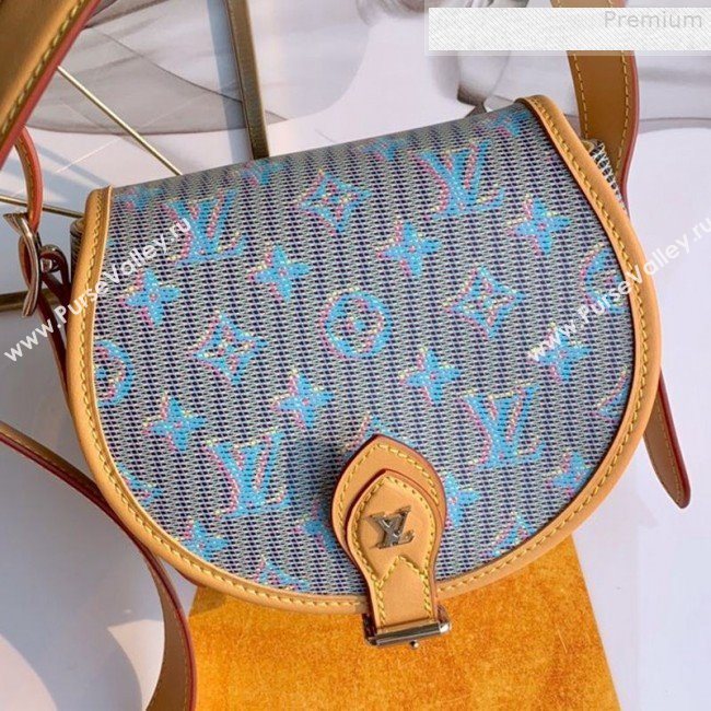 Louis Vuitton Tambourin Monogram Pop Round Shoulder Bag M55460 Blue 2019 (KD-9080904)