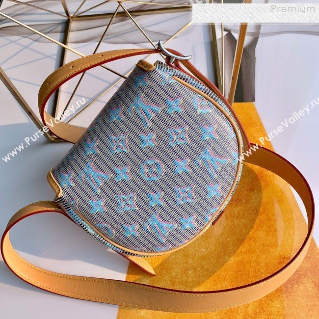 Louis Vuitton Tambourin Monogram Pop Round Shoulder Bag M55460 Blue 2019 (KD-9080904)
