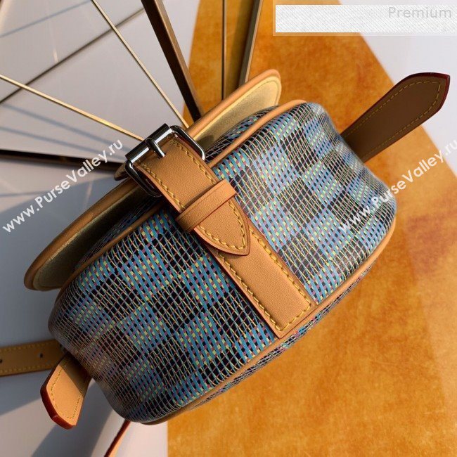 Louis Vuitton Tambourin Monogram Pop Round Shoulder Bag M55460 Blue 2019 (KD-9080904)