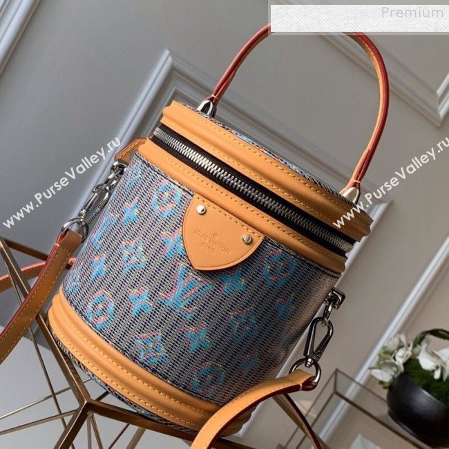 Louis Vuitton Cannes Monogram Pop Bucket Top Handle Bag M55457 Blue 2019 (KD-9080906)