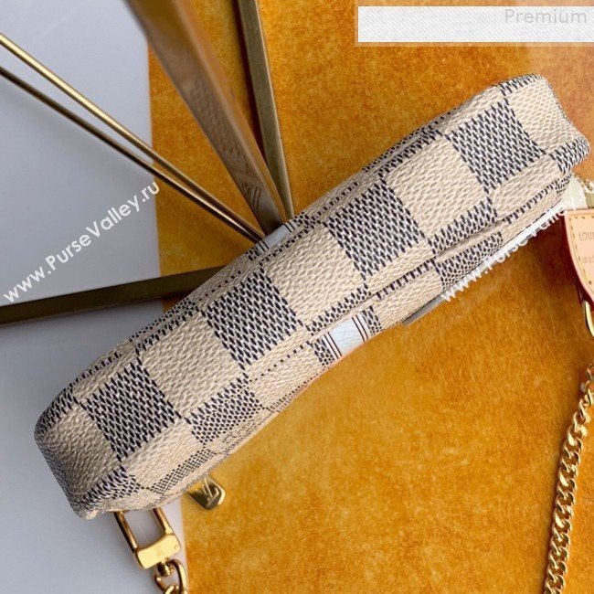 Louis Vuitton Christmas Mini Pochette Accessoires Pouch in Damier Azur Canvas N58010 2019 (Fang-9080907)
