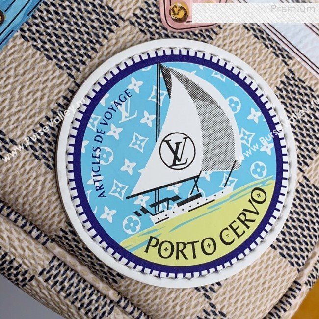 Louis Vuitton Christmas Mini Pochette Accessoires Pouch in Damier Azur Canvas N58010 2019 (Fang-9080907)