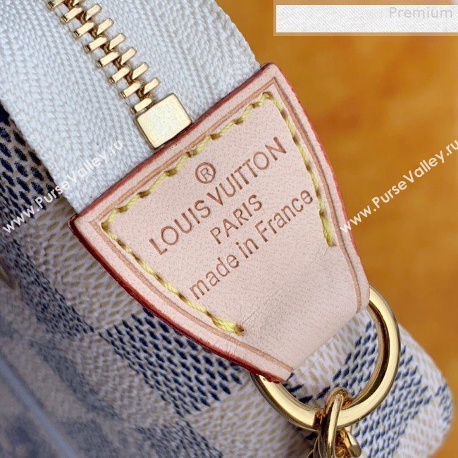 Louis Vuitton Christmas Mini Pochette Accessoires Pouch in Damier Azur Canvas N58010 2019 (Fang-9080907)