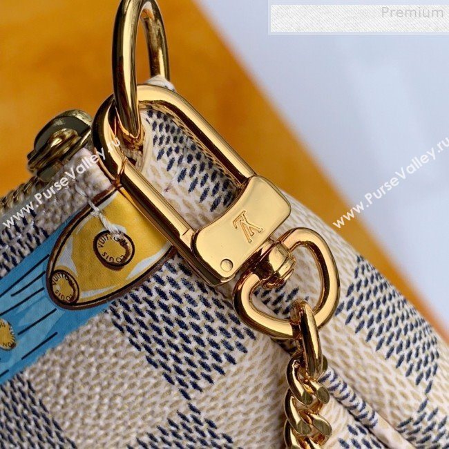 Louis Vuitton Christmas Mini Pochette Accessoires Pouch in Damier Azur Canvas N58010 2019 (Fang-9080907)