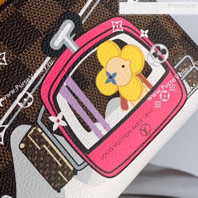 Louis Vuitton Christmas Print Zippy Long Wallet in Damier Ebene Canvas N60015 2019 (Fang-9080910)