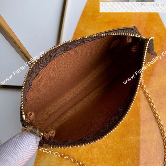 Louis Vuitton Christmas Print Mini Pochette Accessoires Pouch in Monogram Canvas M58009 2019 (Fang-9080908)