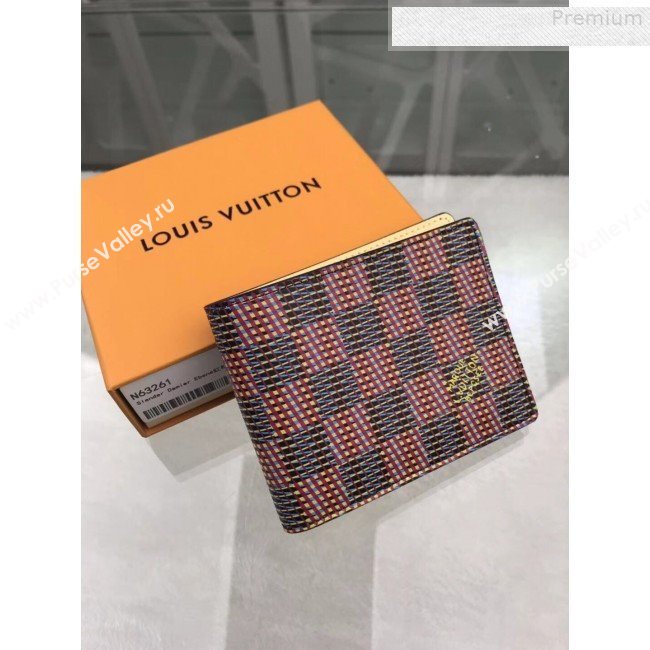 Louis Vuitton LV Damier Pop Slender Wallet N63261 Red 2019 (GAOS-9080911)