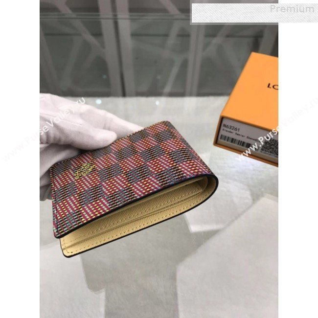 Louis Vuitton LV Damier Pop Slender Wallet N63261 Red 2019 (GAOS-9080911)