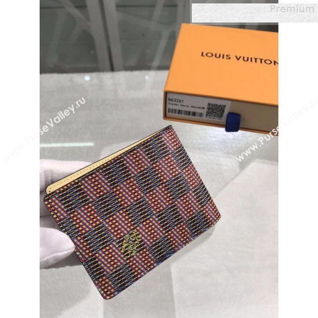Louis Vuitton LV Damier Pop Slender Wallet N63261 Red 2019 (GAOS-9080911)
