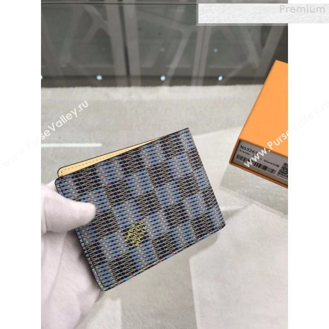Louis Vuitton LV Damier Pop Slender Wallet N63261 Blue 2019 (GAOS-9080912)