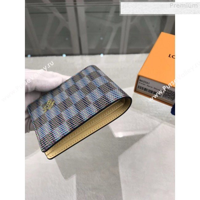 Louis Vuitton LV Damier Pop Slender Wallet N63261 Blue 2019 (GAOS-9080912)