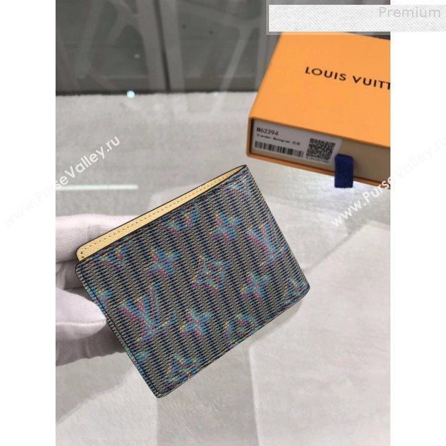 Louis Vuitton LV Monogram Pop Zippy Coin Purse Wallet M68663 Blue 2019 (GAOS-9080916)
