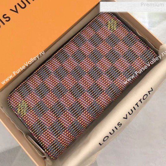 Louis Vuitton LV Damier Pop Zippy Long Wallet N68662 Red 2019 (GAOS-9080919)