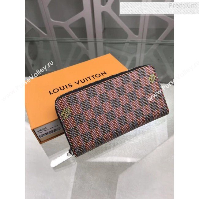 Louis Vuitton LV Damier Pop Zippy Long Wallet N68662 Red 2019 (GAOS-9080919)