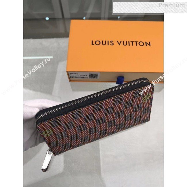 Louis Vuitton LV Damier Pop Zippy Long Wallet N68662 Red 2019 (GAOS-9080919)