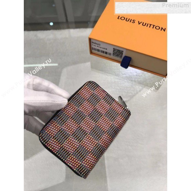 Louis Vuitton LV Damier Pop Zippy Coin Purse Wallet M68663 Red 2019 (GAOS-9080917)