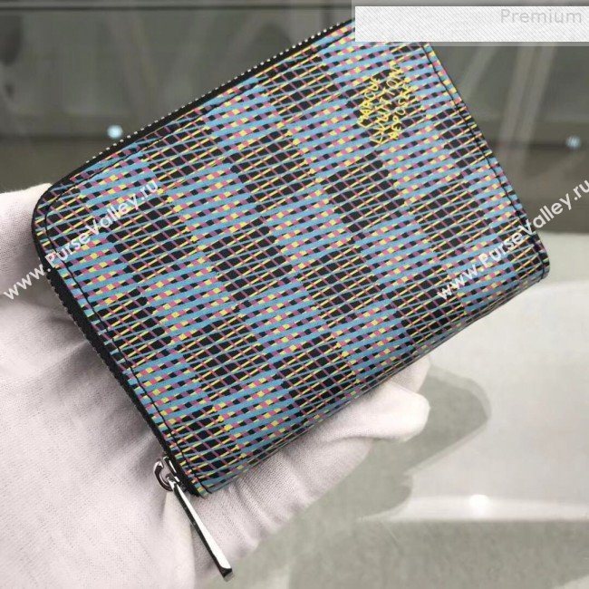 Louis Vuitton LV Damier Pop Zippy Coin Purse Wallet M68663 Blue 2019 (GAOS-9080918)