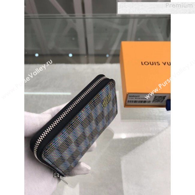 Louis Vuitton LV Damier Pop Zippy Coin Purse Wallet M68663 Blue 2019 (GAOS-9080918)