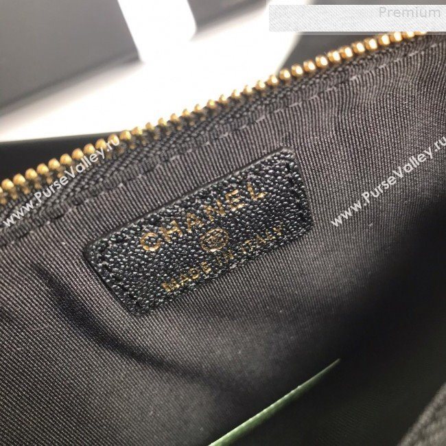 Chanel Iridescent Quilted Grained Calfskin Classic Pouch for iPhone AP0225 Black 2019 (A77-9080923)