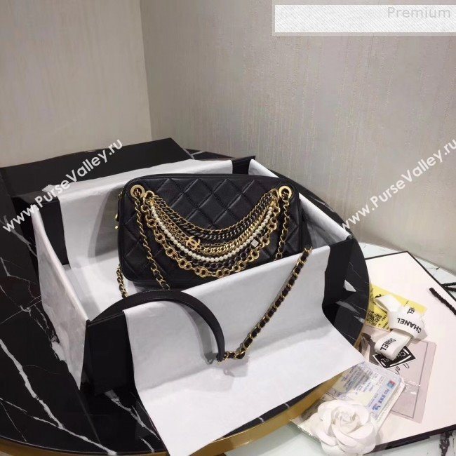 Chanel Quilted Leather Chain Tassel Camera Case Shoulder Bag AS0773 Black 2019 (GANEN-9081332)