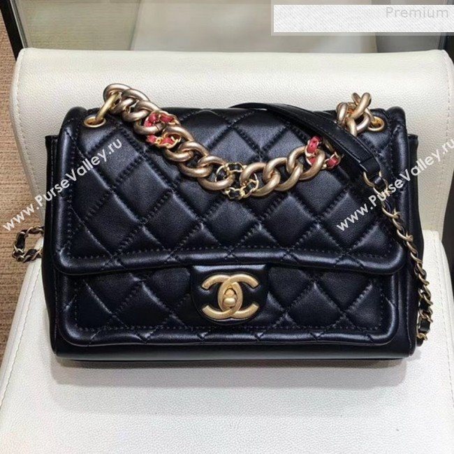 Chanel Quilted Lambskin Medium Flap Bag AS0937 Black 2019 (SMJD-9081334)