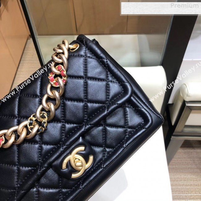 Chanel Quilted Lambskin Medium Flap Bag AS0937 Black 2019 (SMJD-9081334)