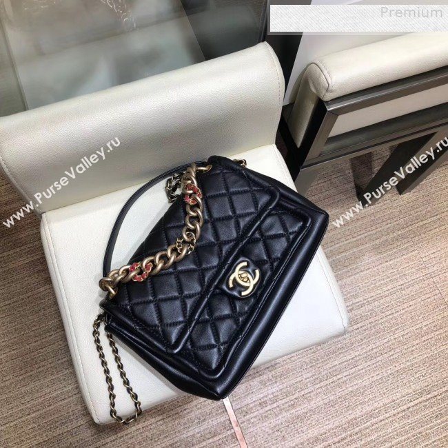 Chanel Quilted Lambskin Medium Flap Bag AS0937 Black 2019 (SMJD-9081334)