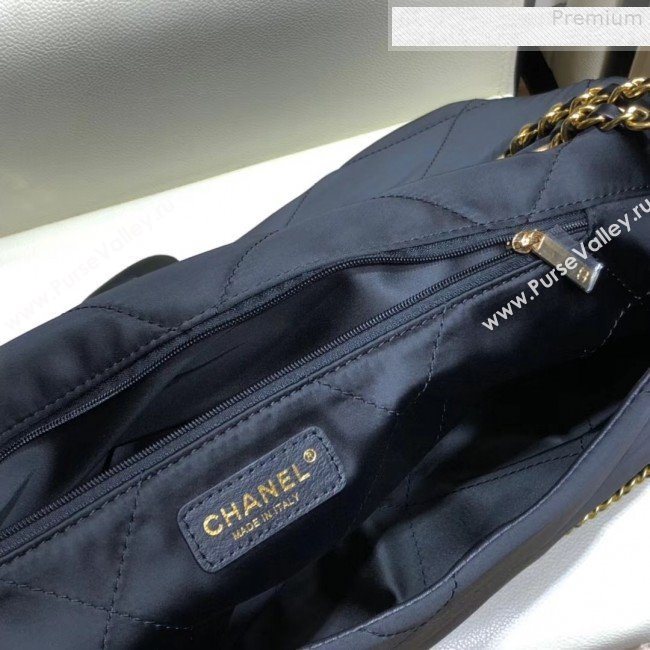 Chanel Quilted Satin Chain Trim Flap Bag AS1030 Black 2019 (SMJD-9081335)