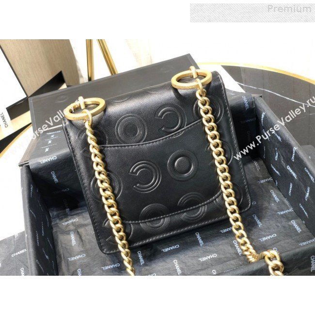 Chanel Calfskin Embossed Coco Small Flap Bag AS0931 Black 2019 (FM-9081338)