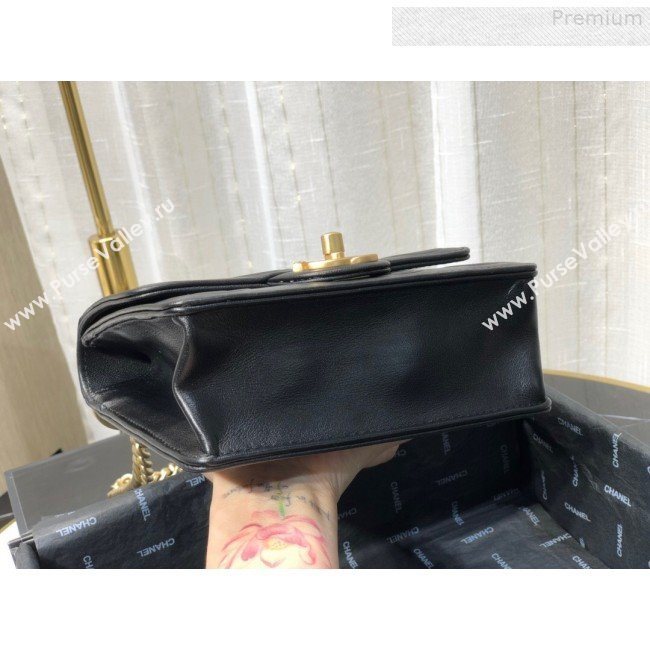 Chanel Calfskin Embossed Coco Small Flap Bag AS0931 Black 2019 (FM-9081338)