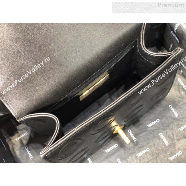 Chanel Calfskin Embossed Coco Small Flap Bag AS0931 Black 2019 (FM-9081338)