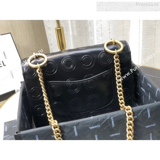 Chanel Calfskin Embossed Coco Medium Flap Bag AS0932 Black 2019 (FM-9081339)
