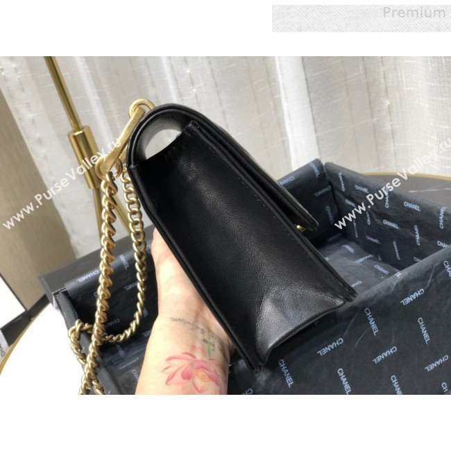 Chanel Calfskin Embossed Coco Medium Flap Bag AS0932 Black 2019 (FM-9081339)