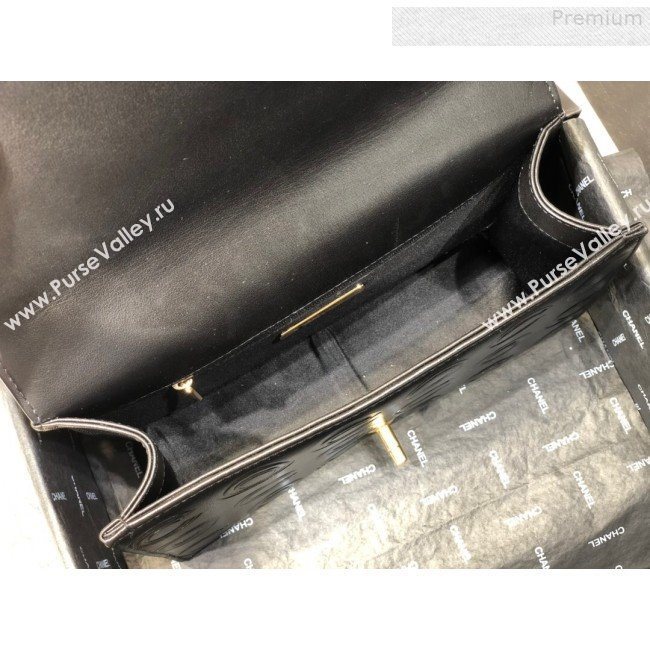 Chanel Calfskin Embossed Coco Medium Flap Bag AS0932 Black 2019 (FM-9081339)