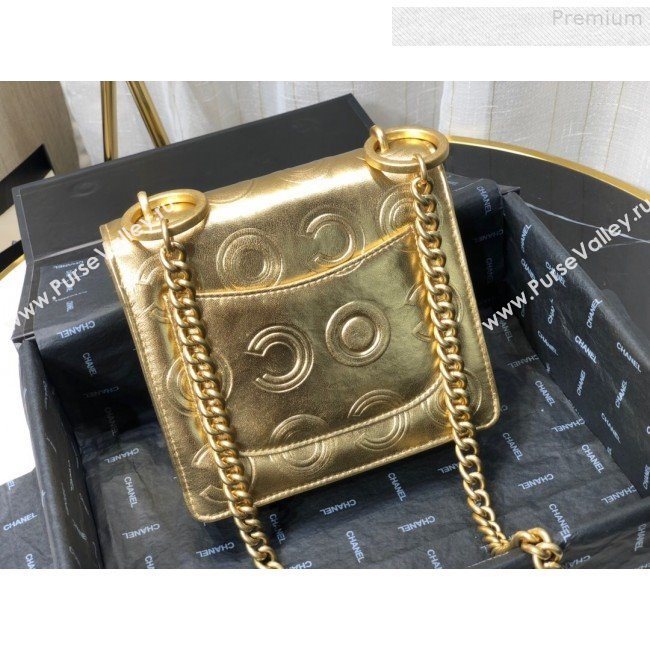 Chanel Metallic Calfskin Embossed Coco Small Flap Bag AS0931 Gold 2019 (FM-9081336)