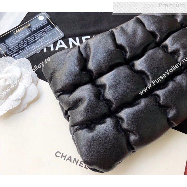 Chanel Quilted Lambskin Pearl Small Evening Clutch AS0629 Black 2019 (FM-9081344)