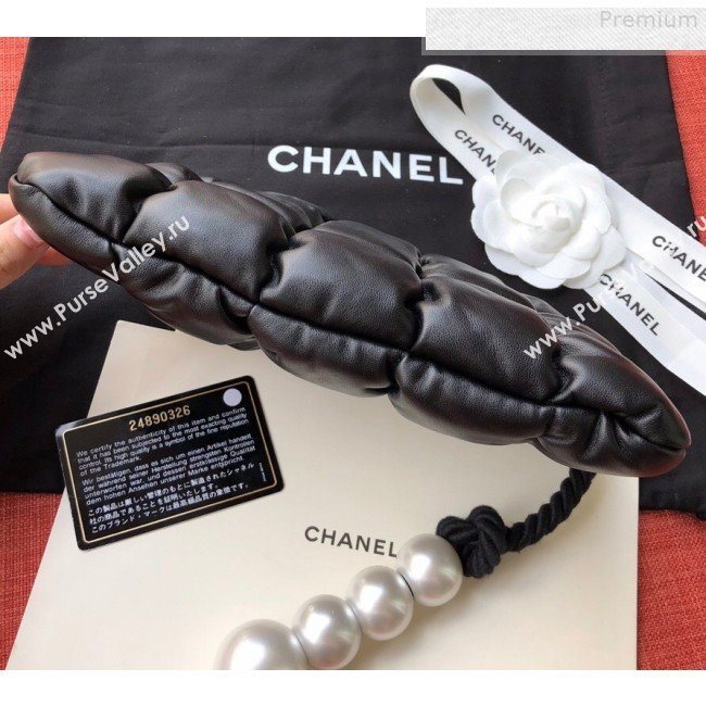 Chanel Quilted Lambskin Pearl Small Evening Clutch AS0629 Black 2019 (FM-9081344)
