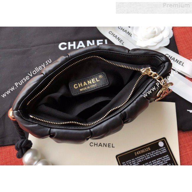 Chanel Quilted Lambskin Pearl Small Evening Clutch AS0629 Black 2019 (FM-9081344)