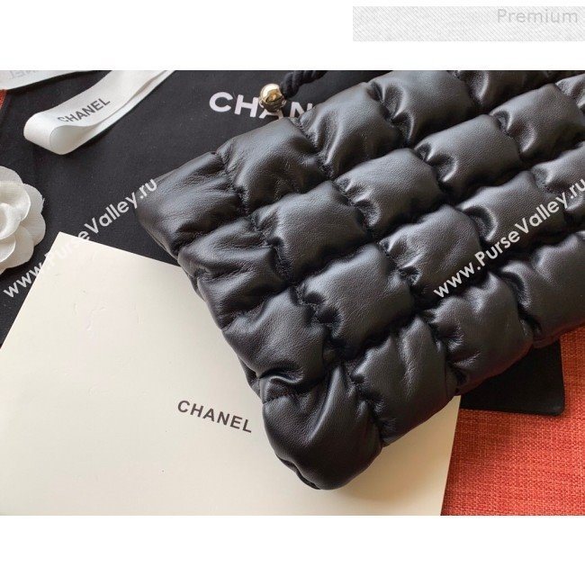 Chanel Quilted Lambskin Pearl Large Evening Clutch AS0630 Black 2019 (FM-9081345)
