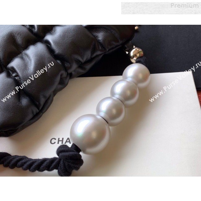 Chanel Quilted Lambskin Pearl Large Evening Clutch AS0630 Black 2019 (FM-9081345)