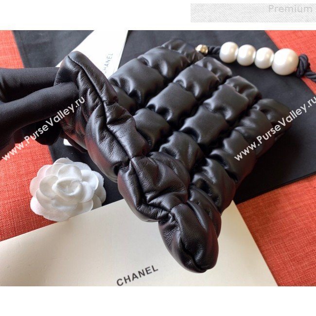 Chanel Quilted Lambskin Pearl Large Evening Clutch AS0630 Black 2019 (FM-9081345)