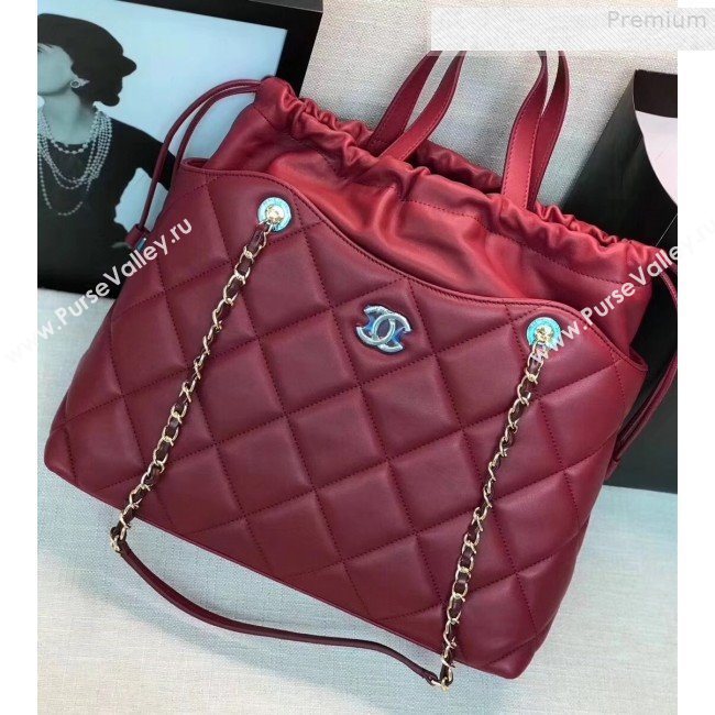 Chanel Quilted Lambskin Drawing Shopping Bag AS0986 Red 2019 (GANEN-9081349)