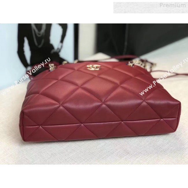 Chanel Quilted Lambskin Drawing Shopping Bag AS0986 Red 2019 (GANEN-9081349)