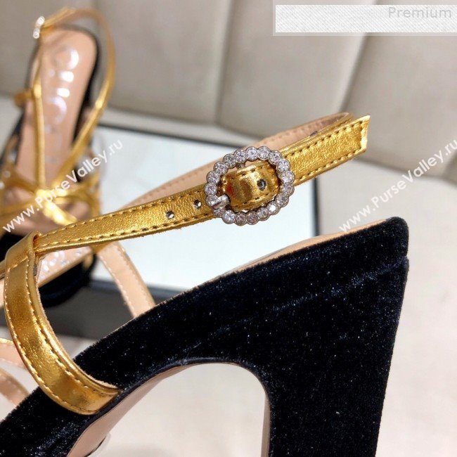 Gucci Metallic Leather Cutout Bow High-Heel Platform Sandals Gold/Black 2019 (DLY-9081260)