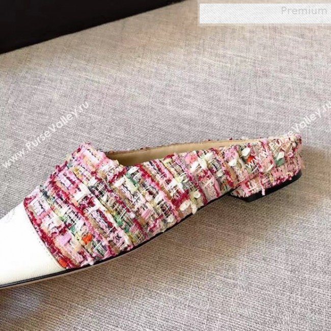 Chanel Tweed Flat Mules Pink 2019 (XZG-9081617)