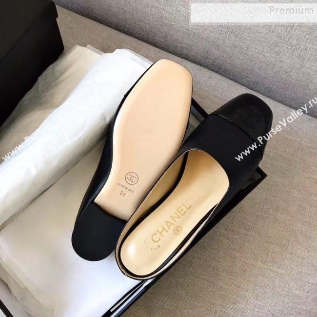 Chanel Lambskin Flat Mules Black 02 2019 (XZG-9081618)